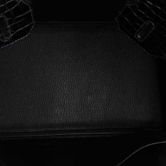 Hermes Touch Birkin Bag Noir Ostrich with Shiny Alligator with Palladium Hardwar - Picture 6 of 8